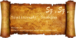 Szalisznyó Szabina névjegykártya
