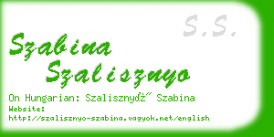 szabina szalisznyo business card